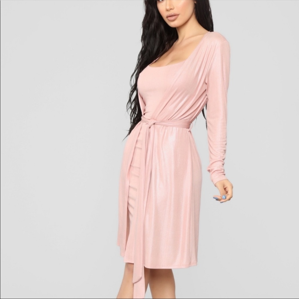 Metallic Rose Midi Dress with Robe